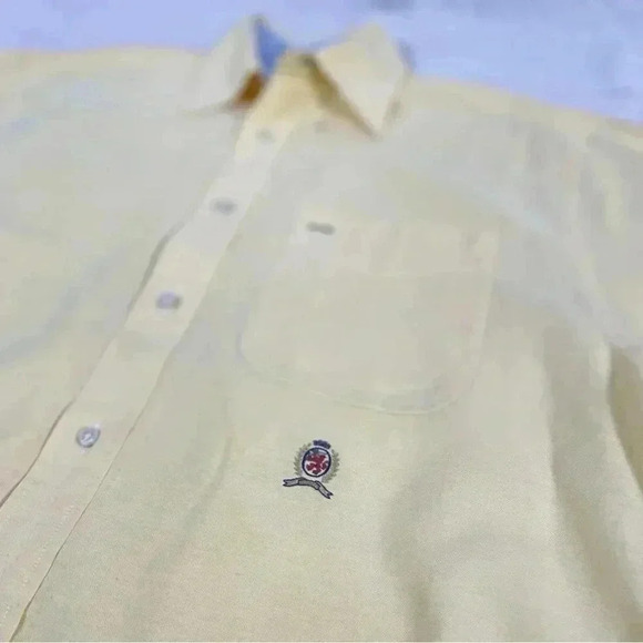 Vintage Tommy Hilfiger Men’s Yellow Long Sleeve Button Down Shirt S relaxed fit - Picture 14 of 15